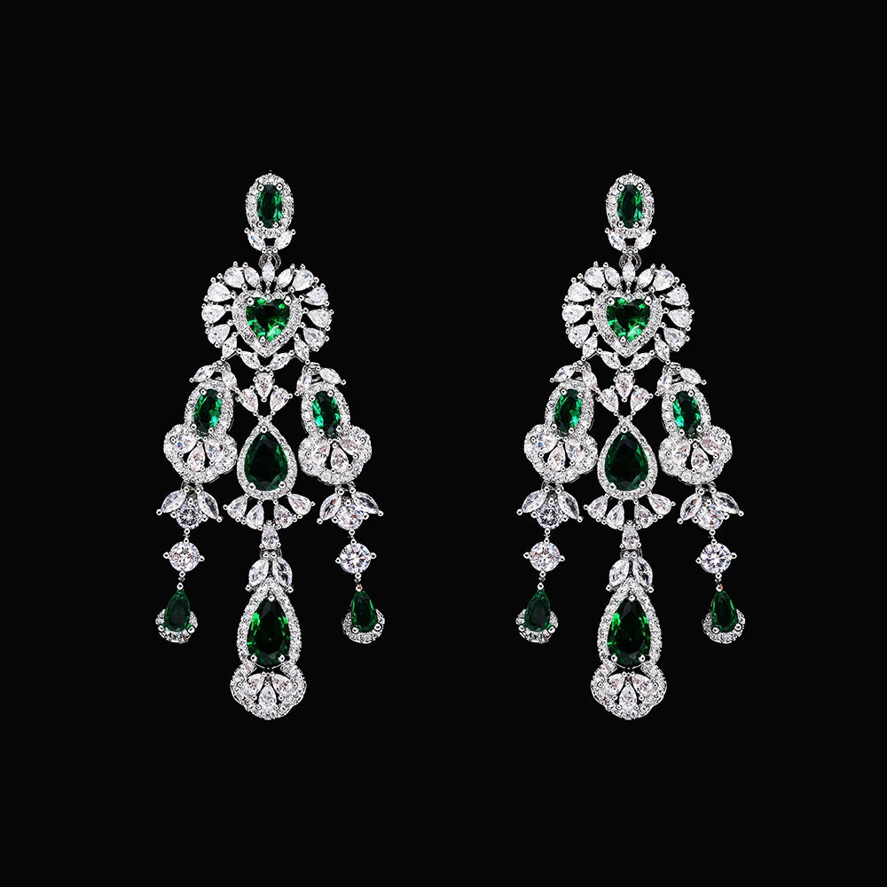 2025 new girls jewelry set silver plated bride necklace earrings set wedding party, suitable for any occasion