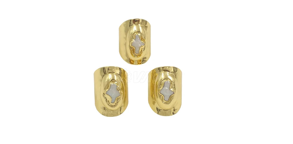 WT-MPR121 Explosive Models Fashion 18K Gold Plated Freshwater Pearl Cross Shape With Large Adjustable Ring For Men And Women