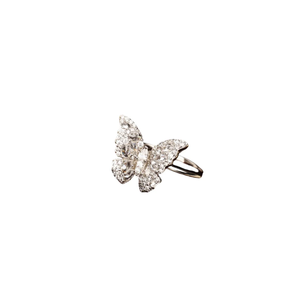 Special Design Multi Shaped Diamond Inlaid Butterfly Ring For 2024 Debut Jewelry Women Party Accessory 925 Silver
